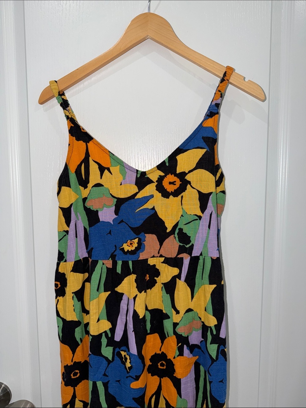 Roxy "Waiting Line" midi dress Multicolor Floral black , Yellow, Blue & Green XS - Picture 3 of 8